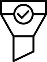 A funnel with a check mark on it vector