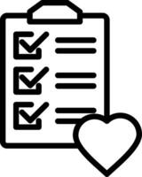 A checklist with a heart and a check mark vector