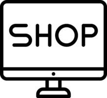 Shop icon on a computer monitor vector
