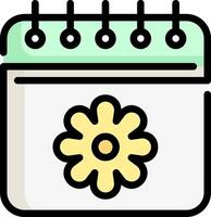 A calendar with a flower on it vector