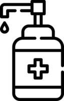 A black and white image of a bottle with a cross on it vector