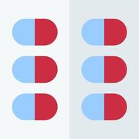 Two pills with different colors on each side vector