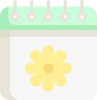 A calendar with a flower on it vector