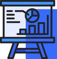 A presentation board with a graph on it vector