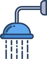 A shower head with water running down it vector