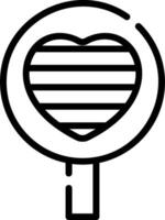 A heart shaped magnifying glass icon vector