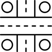 A black and white drawing of a road with two circles vector