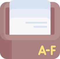 A file folder with the letter a - f on it vector
