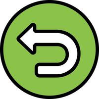 A green circle with an arrow pointing to the left vector