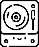 A black and white image of a turntable vector