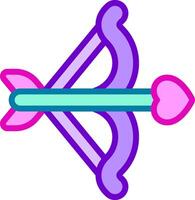 A bow and arrow with a heart on it vector