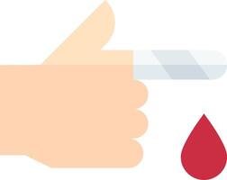 A hand holding a blood drop and a finger pointing at it vector