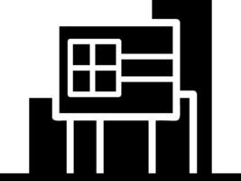 A black and white icon of a building vector