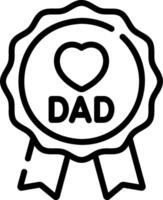 A black and white image of a badge with the word dad vector