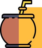 A cup with a straw and a drink in it vector