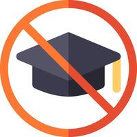 No graduation cap icon vector