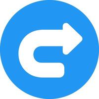 A blue circle with an arrow pointing to the right vector