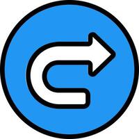 A blue circle with an arrow pointing to the right vector