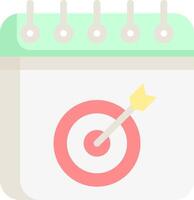 Calendar icon with an arrow and target vector