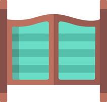 A wooden door with a green stripe on it vector