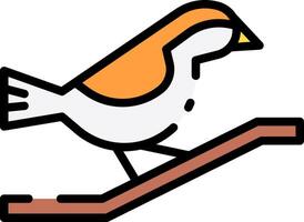 A bird sitting on a branch with a stick vector