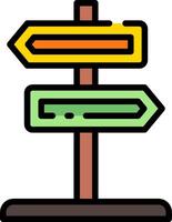 A colorful sign pointing in different directions vector