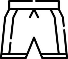 A black and white outline of a pair of shorts vector