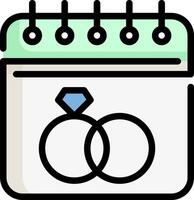 A calendar with two rings on it vector
