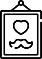 A mustache and heart on a frame vector
