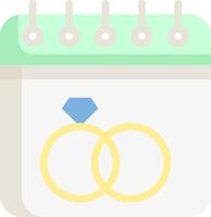 A calendar with two wedding rings on it vector