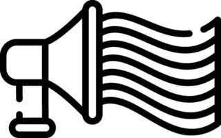A black and white image of a megaphone vector
