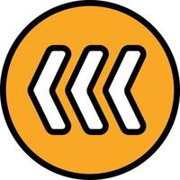 A yellow circle with three arrows in it vector