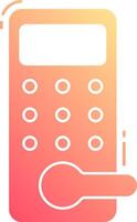 A pink and orange calculator with a spoon vector