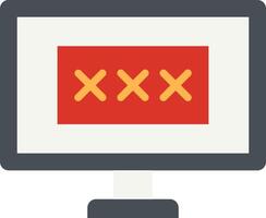 A computer monitor with a red cross on it vector