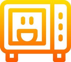 A smiling face in an orange oven vector