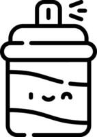 A black and white drawing of a container with a smiley face vector