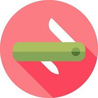 A flat icon of a knife with a long shadow vector