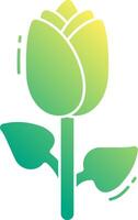 A green rose with leaves on it vector