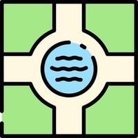 A map with a circle and a water drop vector