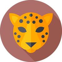 A flat icon of a leopard head vector