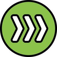 A green and white arrow icon vector