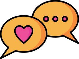 Two speech bubbles with hearts on them vector