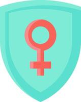 A shield with a female symbol on it vector