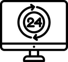 A computer monitor with a 24 hour clock on it vector