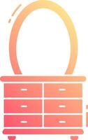 A dresser with a mirror on top of it vector
