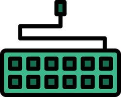 A green keyboard with a black keypad vector