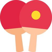 Two ping pong paddles with red and yellow tops vector