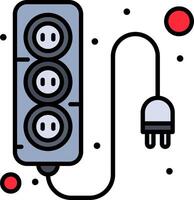 An electrical outlet with three plugs and a plug vector