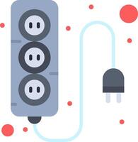 An illustration of a power strip with three plugs vector