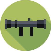 A flat icon of a telescope on a green background vector